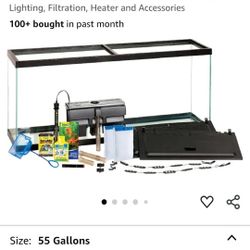 55 Gal Aquarim Kit (Brand New In BOX) With 55 Gal Tank Stand, Matte Black