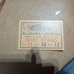 Alabama & Georgia. ,1929 Thanksgiving Day Game Stub