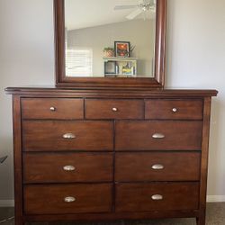 Wood Dresser And 2 Night Tables