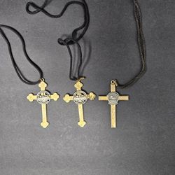 Eucharistic Minister Cross Religious Pendant Gold-tone Black Cord