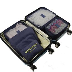 6pcs Letter Graphic Waterproof Travel Storage Bag, Travel Storage Bag Sets, Packing Cubes Set, Travel Luggage Organizers, Suitcase Storage Bag T