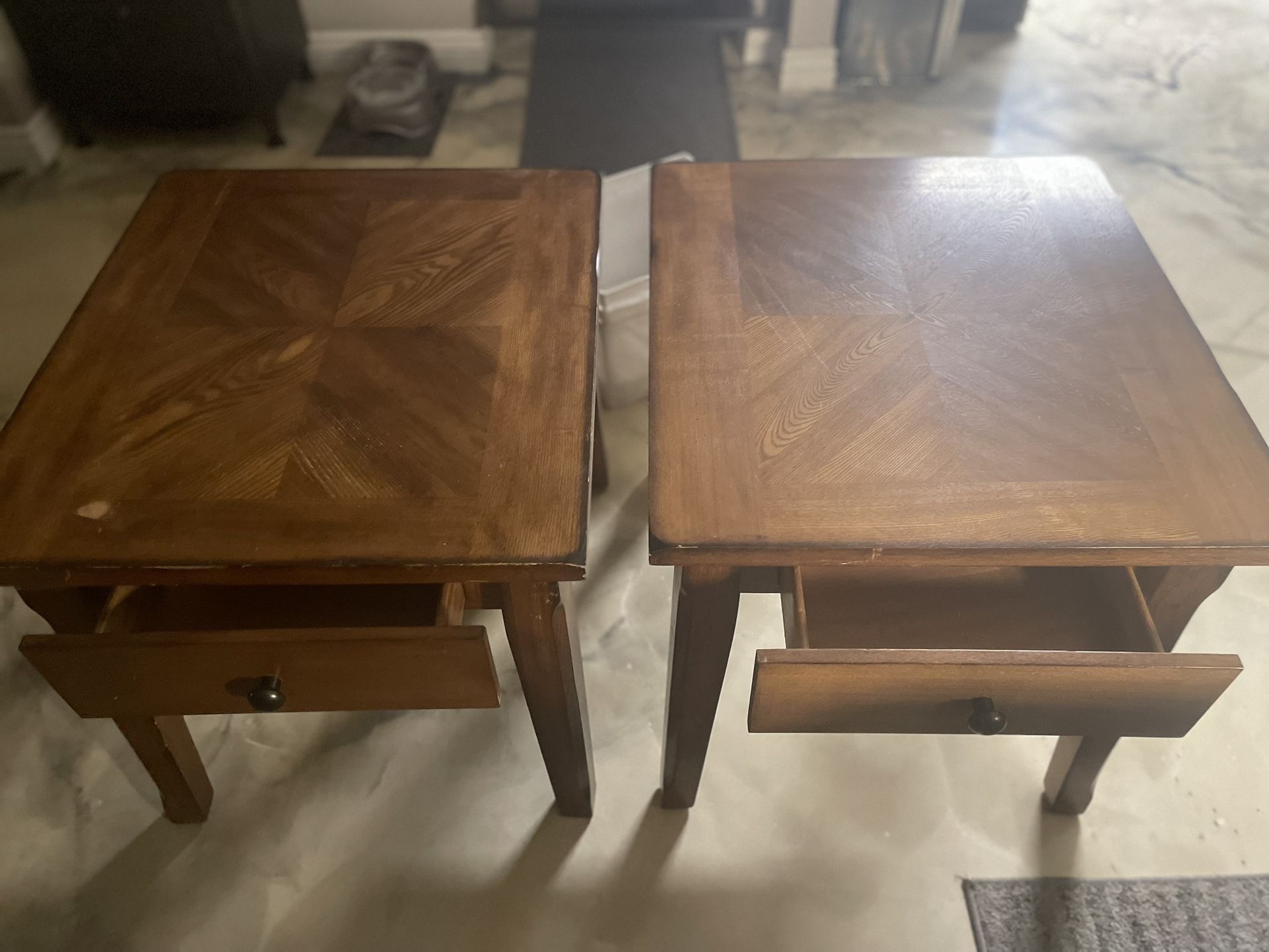 Solid Wood End Tables (2)