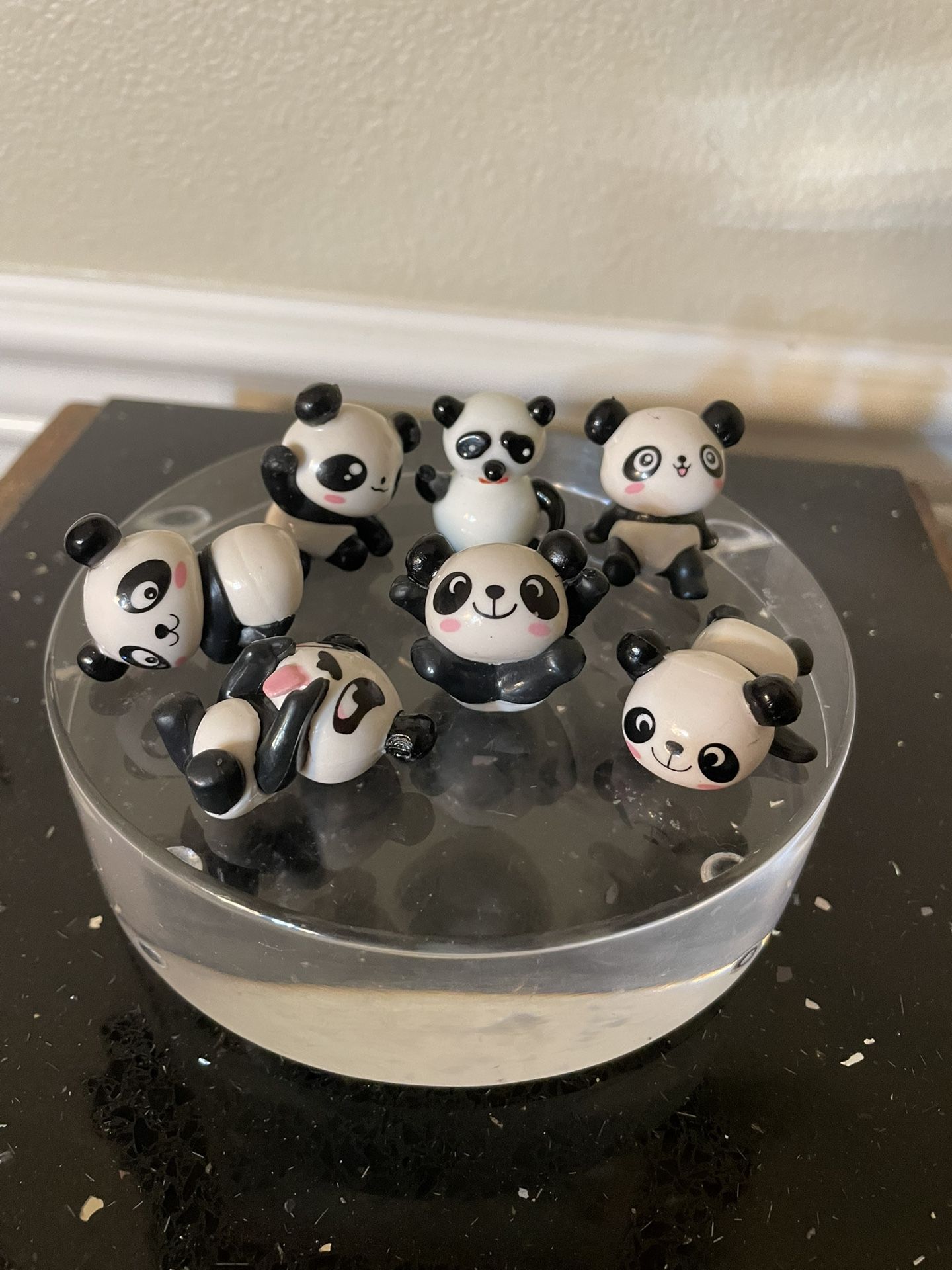 7 PCS Panda Miniature Figurines