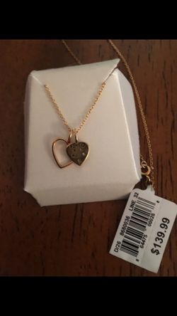 Heart necklace jewelry gold over silver
