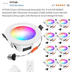 10 LED RGB Recessed Lights 