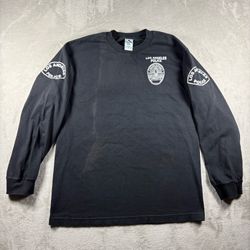Vintage LAPD T Shirt Men’s L Faded Black Police LA 90s Cop Promo Long Sleeve#7A