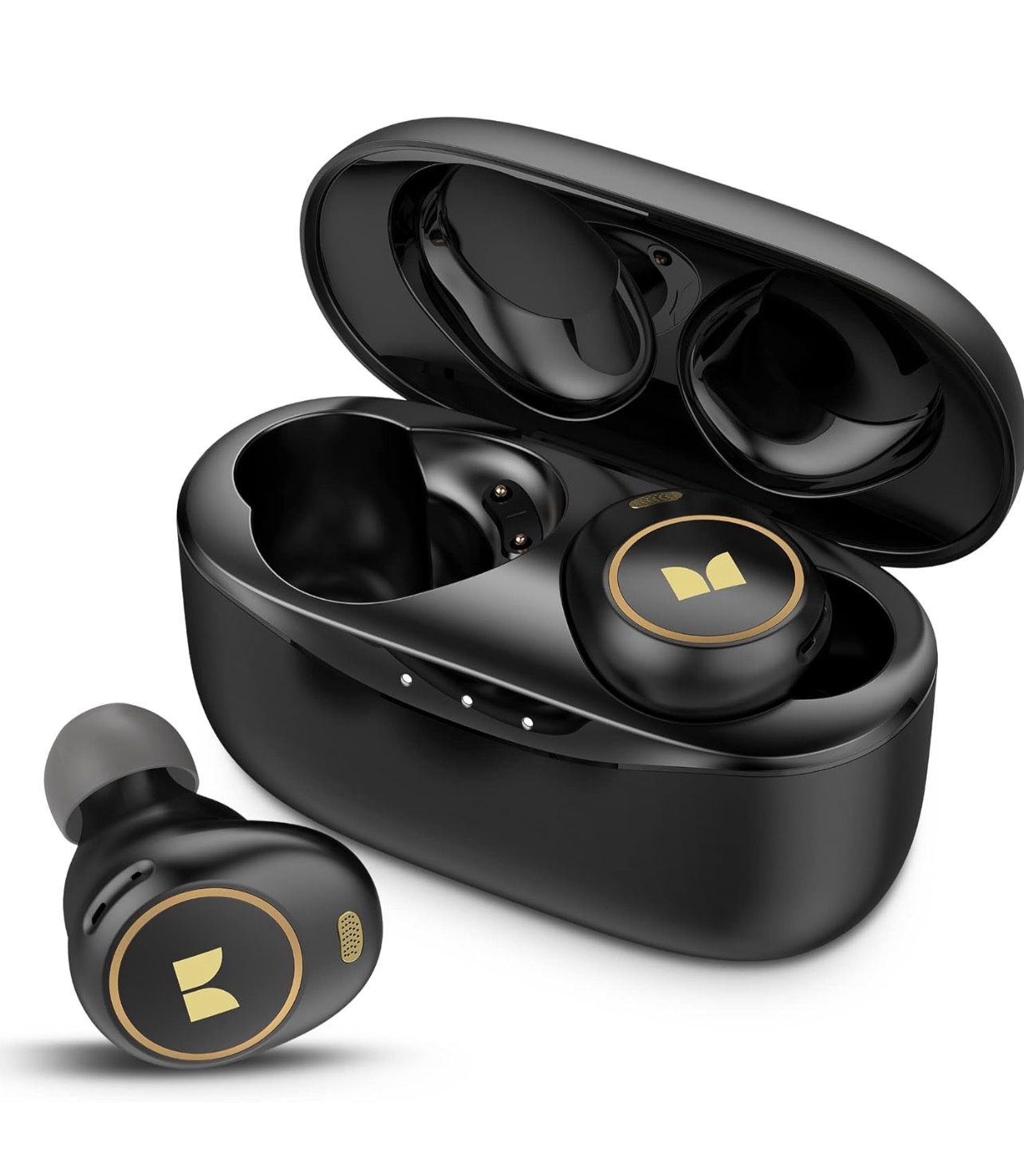 Brandnew Wireless Earbuds, Achieve 300 AirLinks Bluetooth Headphones Touch Control with Charging Case, Bluetooth Earbuds, Black