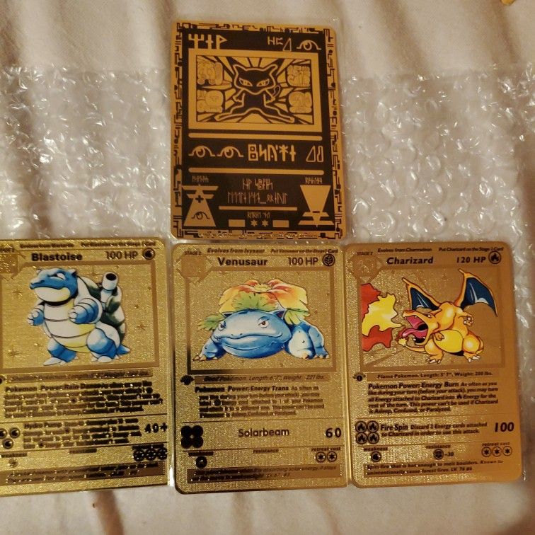 Metal Gold plated pokemon cards