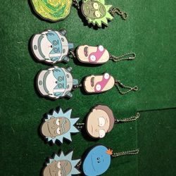 7 Piece Rick And Morty 2D Keychain