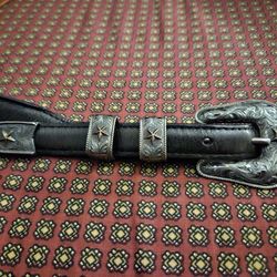 RARE VOGT "TRAIL BOSS" WESTERN BELT - STERLING SILVER & 14K GOLD FILL