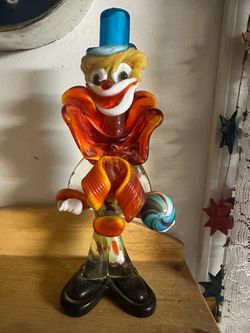 Mirano Colorful Glass Clown Figurine