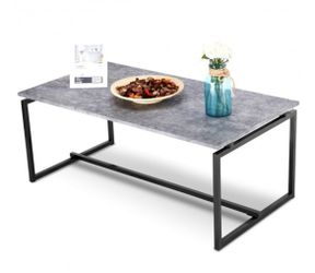Metal Frame Cocktail Coffee Table-Gray