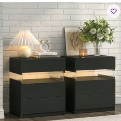 Set Of Two LED nightstands -NEW & Assembled 