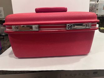 Vintage Samsonite “Concord” Red Train Case Cosmetic Luggage