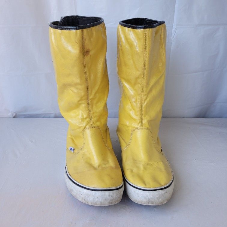 Vans Rain Boots Rare Coated Canvas Dasan Women's Shoes Size 11 Yellow Punk