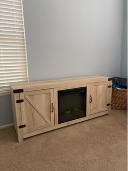 Working electric fireplace & tv console