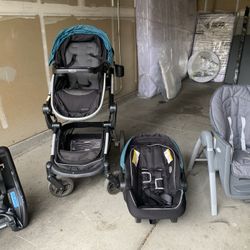Graco Stroller, Carseat, and Table All Together
