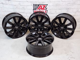 18" inch OEM WHEELS RIMS FIT AUDI A8 R8 A6 S6 A5 S5 RS7 BLACK  66.6  5x112 18x8