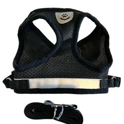 No Pull Choke Nylon Mesh Harness Padded Vest with Leash for Puppy and Cats