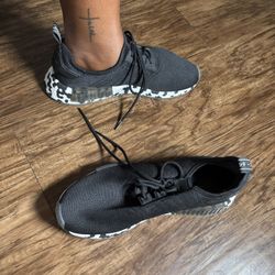 Size 9.5 Men’s Sneakers, Blacks And White Adidas 