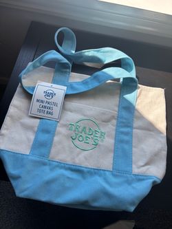 Trader Joe's Mini Pastel Canvas Tote Bag