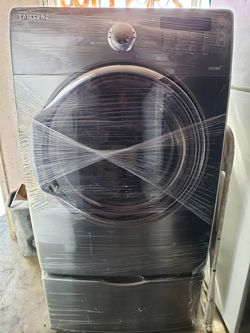 Samsung stainless steel dryer with pedestal