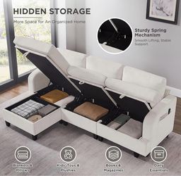94" Sectional Cloud Couch w/ Storage,L Shaped Sofa for Living Room