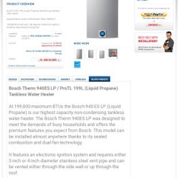 Water Heater Propane Gas