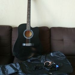 Black Guitar With Accessories