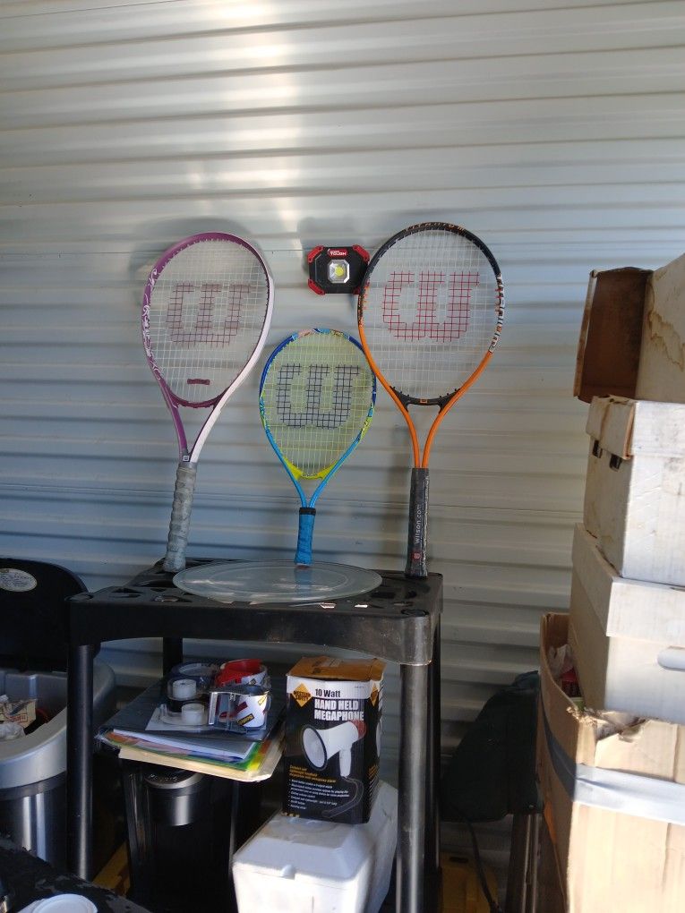 3 Wilson Tennis Rackets Good Condition 