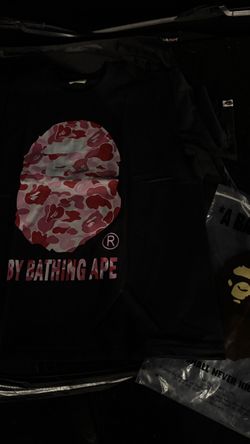 Bape Pink Camo Head Black Tee