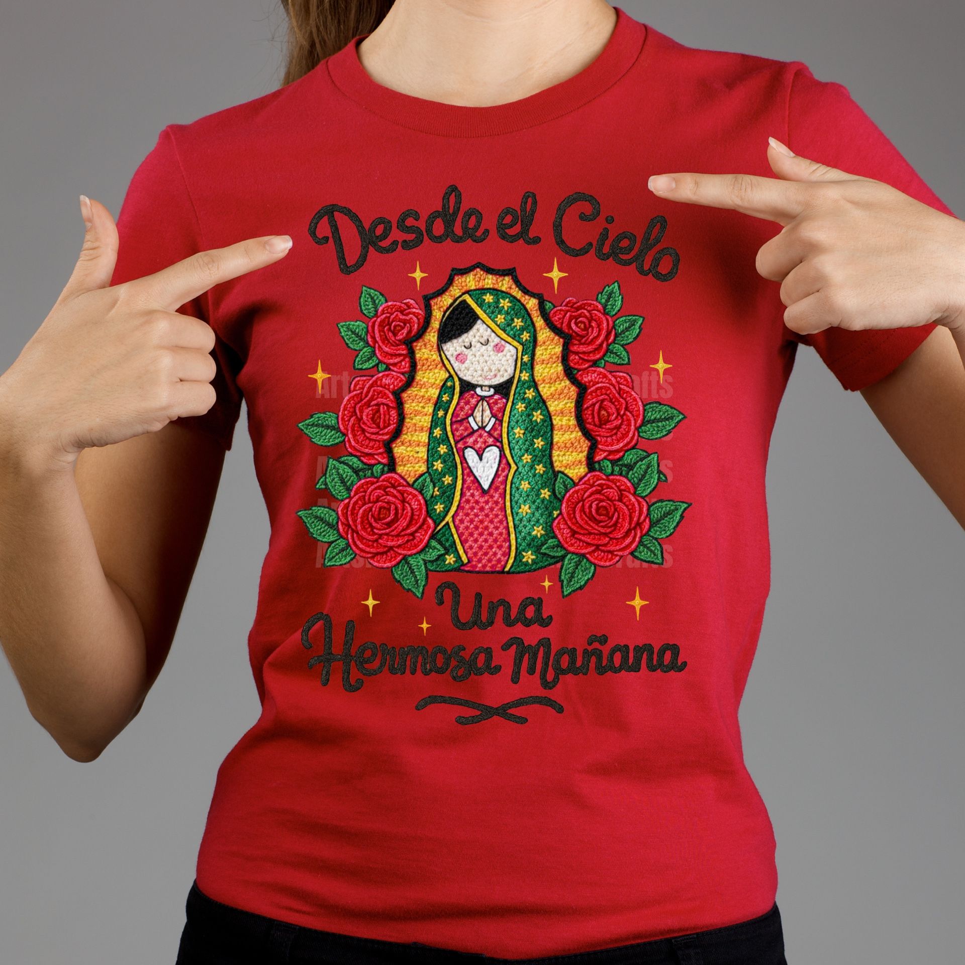 Virgin Mary Embroidery TShirt