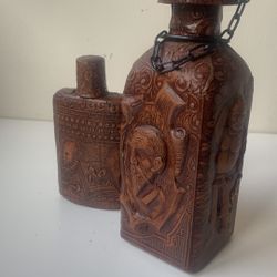 Leather Wrapped Decanter Spain Don Quixote