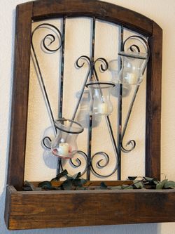 Free arched window pane candle sconce