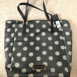 Black White Dots Large Tote Bag Polka dot Marc Jacob Purse