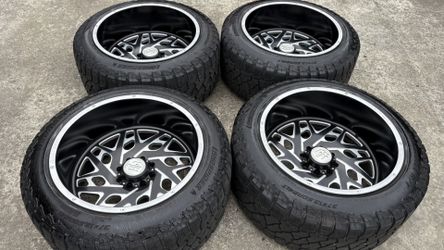 24x14 FORGED DEEP DISH RIMS AND TIRES 8 lug