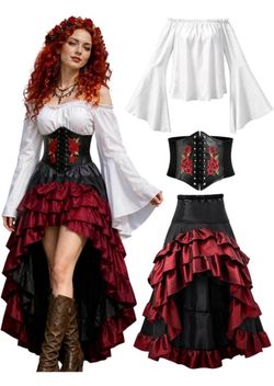 Women's Renaissance Pirate Costume Set size small.