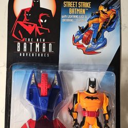 The New Batman Adventures Street Strike Batman w/ Lightning Luge & Batarang Decoder 1998 Action Figure