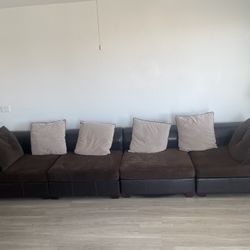 Sectional Leather/suede Couches 