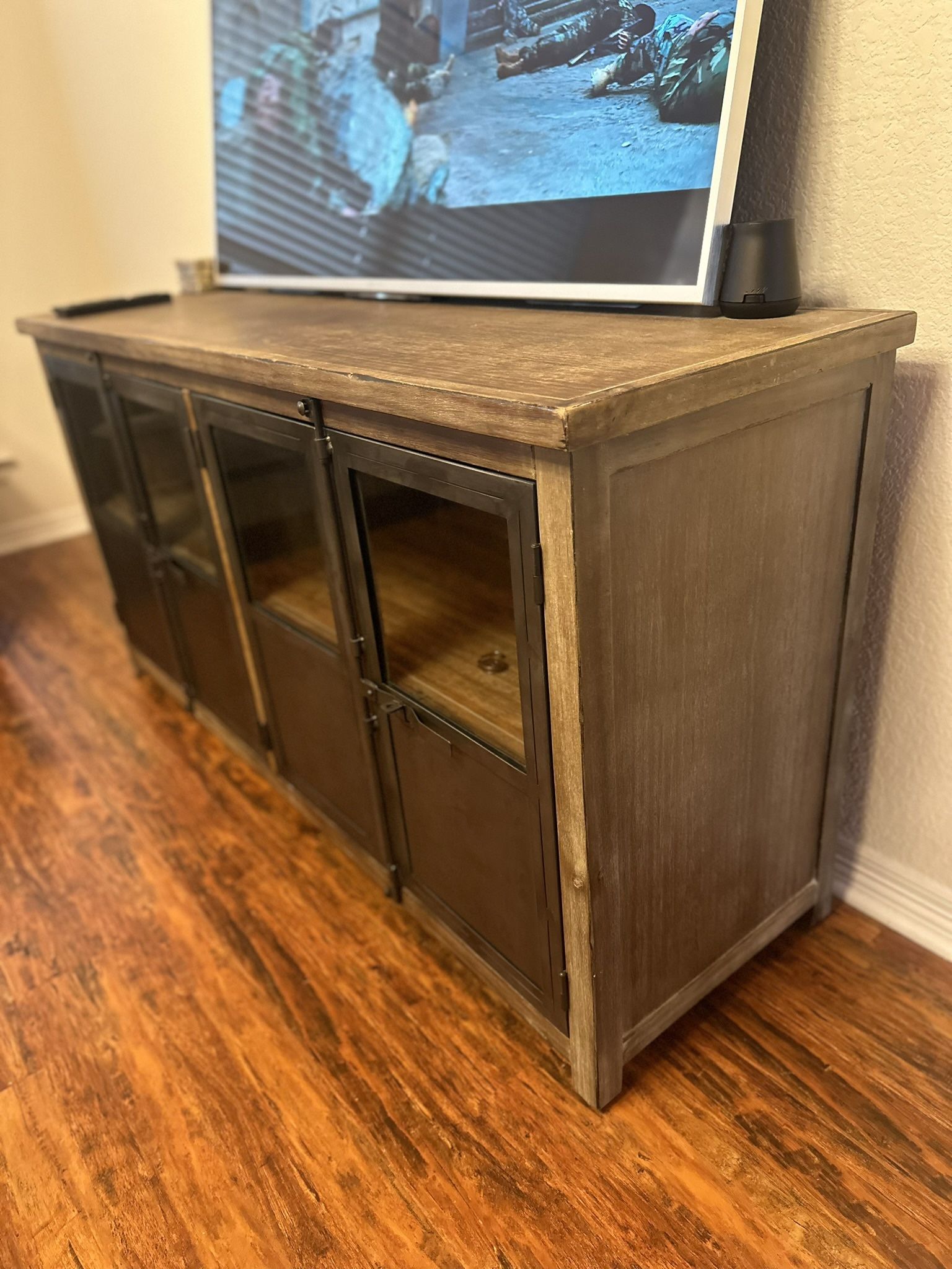 Langley Aged Latte Wood And Metal Storage Cabinet for Sale in Arlington TX OfferUp