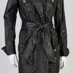 Designer Black Trench Waterproof Jacket