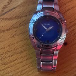 Blue Steel Silver Fossil Watch 