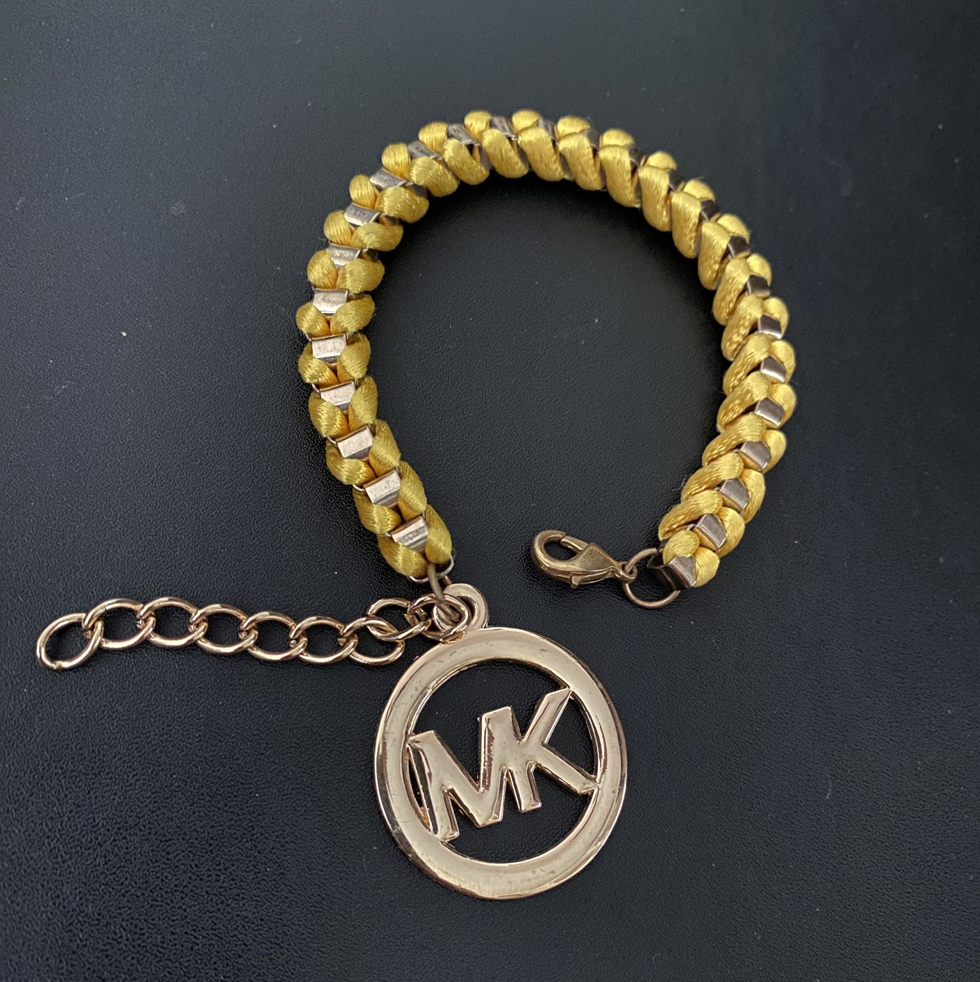 Michael Kors Yellow Weaved Gold Charm Bracelet