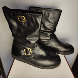 Coach Kenna Black Leather Bootie Ankle Short Boots Shoes Flats SIZE 10M With Box