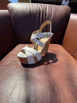 White Platform Wedge Sandal Size 40