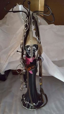 Women's necklaces and display stand