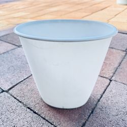 2 White Plastic Trash Can