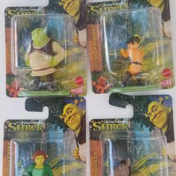 NEW Set of 4 Shrek (Mattel) Micro Collection 2" Action Figures DreamWorks