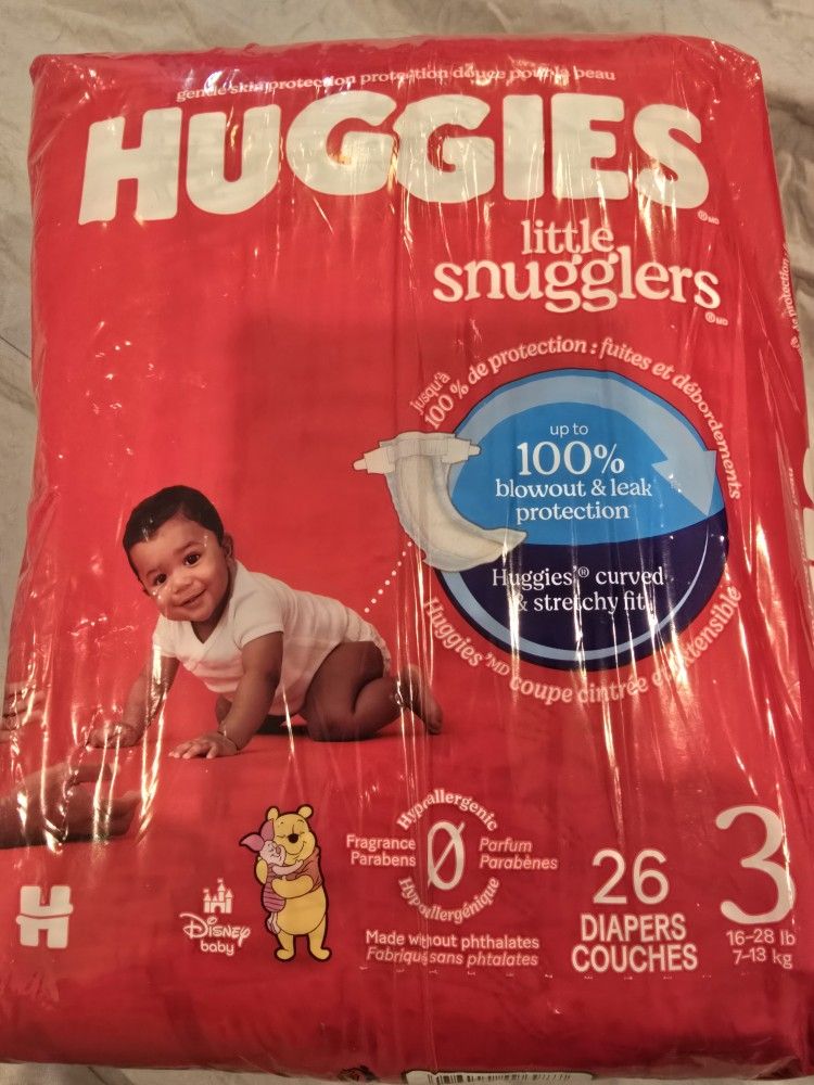 Huggies Little Snugglers Diapers, Size 3, 26 Count