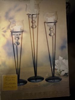 Candleholders with Glass Inserts